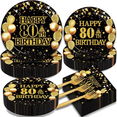 Miniatura 14 de Juego de vajilla de 200 piezas para fiesta de cumpleaños número 30, suministros de decoración de fiesta de cumpleaños de 1995 para hombres