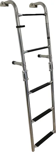 Miniatura 5 de 77090402 Escalera plegable para barco de 5 escalones Acero inoxidable Escalera para barco de esquí Escalera para pontón 2 + 3 escalones