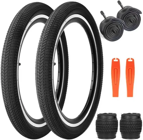 Miniatura 14 de Neumático de bicicleta de 14, 16, 20, 24, 26 x 2.125, paquete de 2 neumáticos de bicicleta para niños, neumáticos de repuesto plegables para la Rojo