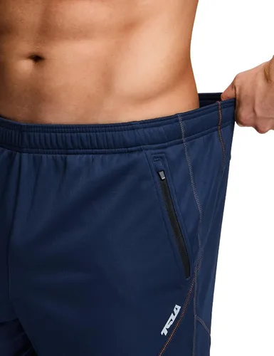 Miniatura 9 de TSLA Pantalones de ciclismo térmicos a prueba de viento para hombre, pantalones de ciclismo con forro polar, pantalones de ciclismo para exteriores