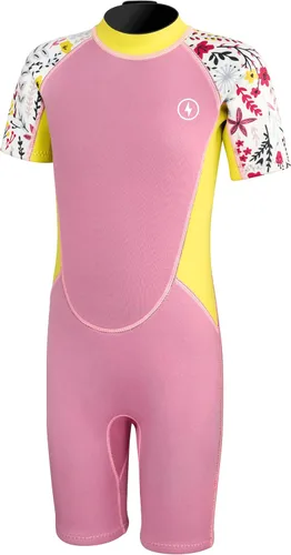 Dark Lightning - Traje de neopreno térmico para niños de 3/2 mm para niños y niñas, traje de baño térmico de neopreno, traje de baño de una pieza