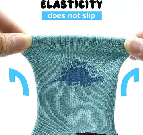 Miniatura 7 de ELUTONG - Calcetines de agarre para niños, paquete de 12 unidades, antideslizantes, calcetines de tripa para bebés y niños de 1 a 7 años, niños