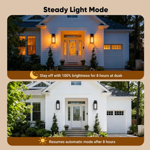 Miniatura 3 de WIHTU Lámpara de pared exterior con sensor de movimiento, lámpara de pared para exteriores con ondas de agua, paquete de 2 luces de pared