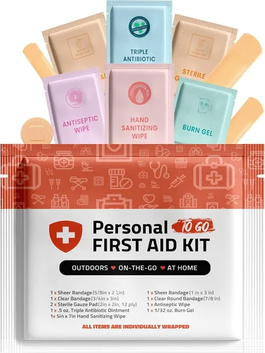Miniatura 7 de Kit de primeros auxilios portátil de tamaño de viaje, perfecto para el hogar, oficina, automóvil, escuela, negocios, viajes, senderismo, universidad
