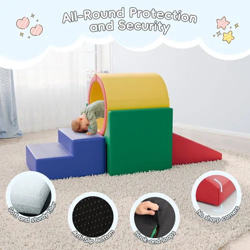 Miniatura 6 de TOLEAD Túnel/Rampas de Espuma para Trepar, Juego de Actividad de Espuma para Trepar y Arrastrarse para Niños Pequeños y Niños, Equipo de Gimnasio