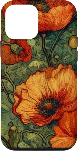 Miniatura 16 de iPhone 16 Floral Van Gogh Style Poppy Flower Case