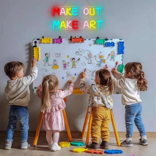 Miniatura 2 de Horseneon Señal de neón con luz LED para decoración de aula, letrero luminoso regulable, luces de neón para decoración de pared, regalos de arte
