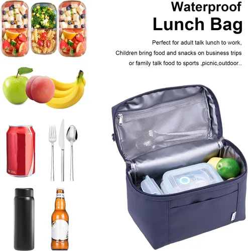 Miniatura 9 de NOL Natural Organic Lifestyle - Loncheras aisladas para mujer, bolsa enfriadora, ligera, de nailon, impermeable, para el trabajo