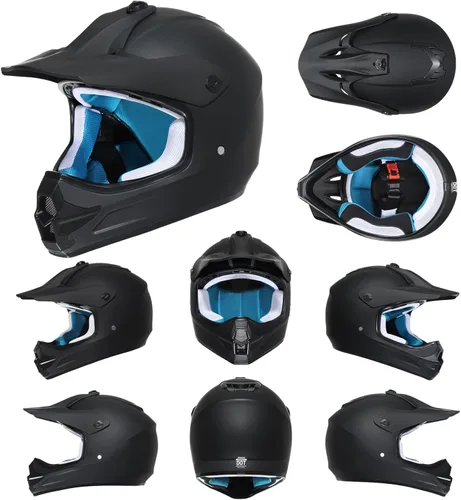 Miniatura 6 de Casco de motocross para jóvenes, aprobado por DOT, casco de motocross para niños con gafas ajustables y bolsa de almacenamiento, equipo deportivo