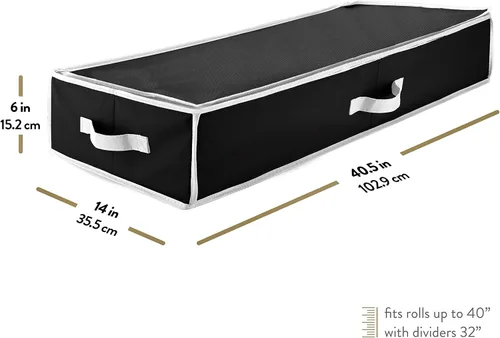 Miniatura 6 de ZOBER Organizador de papel de regalo, contenedores de almacenamiento de papel de regalo de 40 pulgadas con bolsillos interiores para lazos