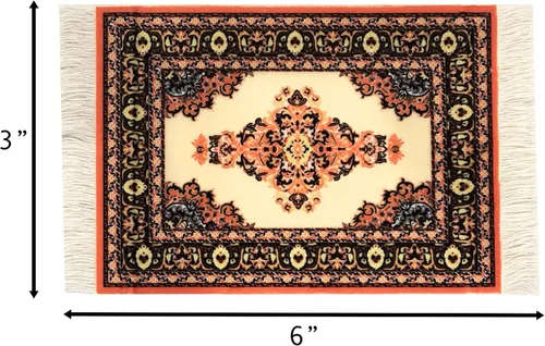 Miniatura 4 de Juego de 4 alfombras de área para casa de muñecas, accesorios de alfombra en miniatura para casas de muñecas, decoración rectangular de suelo de 6 x