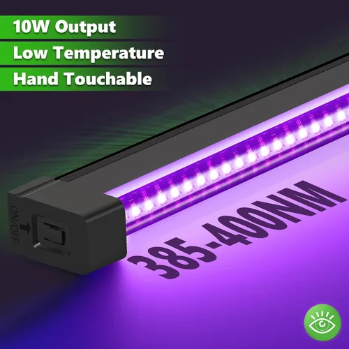 Miniatura 5 de Luces negras recargables, luz negra LED portátil para fiesta brillante, barra de luz negra regulable de 10 W para Halloween, póster, decoración