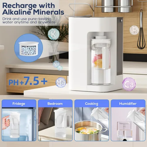 Miniatura 5 de [Inteligente] Filtro de Agua de Ósmosis Inversa para Encimera, Ph+ y Sistema de Filtración de Agua RO de 6 Etapas - Remineralización Alcalina, 4:1