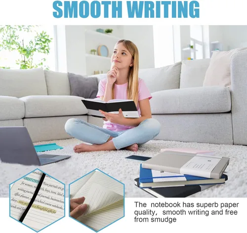 Miniatura 6 de Cuaderno rayado con tapa dura para hombres y mujeres – Cuadernos para escribir, trabajo, escuela, hogar y notas diarias, 160 páginas – Tamaño A5