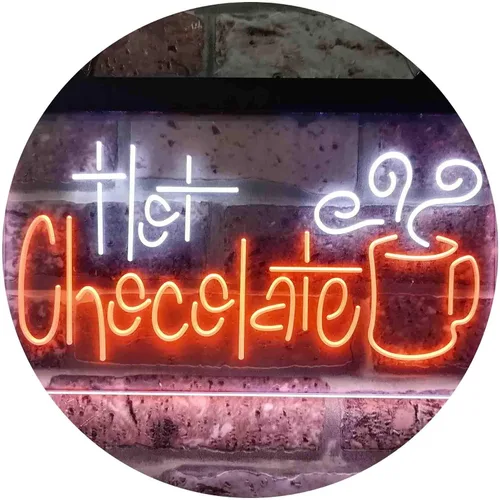 Miniatura 16 de ADVPRO Señal de neón LED de doble color para bebida de chocolate caliente, azul y rojo, 12 x 8 pulgadas st6s32-i3831-br