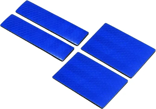 PATIKIL Parche reflectante 1x4 2x3, 4 piezas de cierre de gancho y bucle de seguridad para deportistas nocturnos, trabajadores, excursionistas, Azul