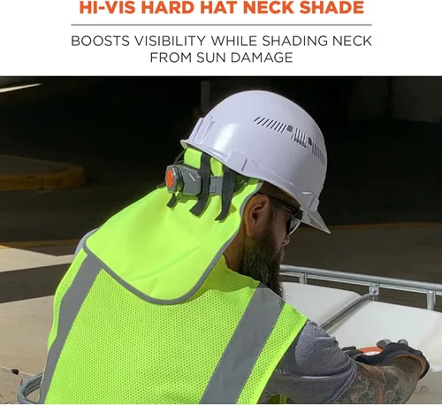 Miniatura 2 de Ergodyne - 29063 GloWear 8006 - Sombra de cuello para casco de alta visibilidad con ribete reflectante, color lima, 1 unidad (paquete de 1)
