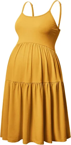 Miniatura 110 de GINKANA Vestido de maternidad sin mangas para mujer, con tirantes ajustables, vestido casual de verano para uso diario o baby shower
