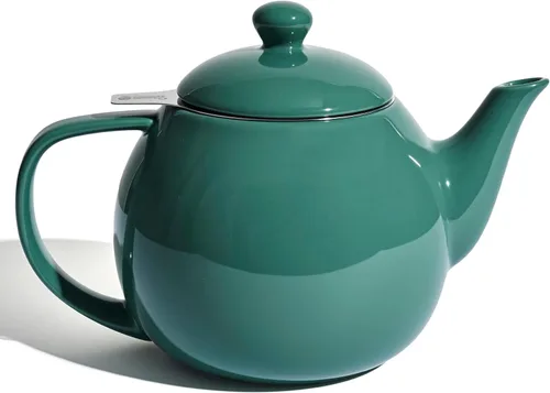 Miniatura 11 de Sweese Tetera de porcelana de 27 onzas con infusor para té de hojas sueltas, gris azulado