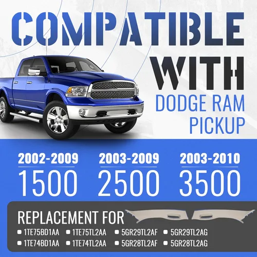 Miniatura 2 de HECASA Moldura de Acabado de Manija de Agarre del Pilar A Delantero Izquierdo y Derecho Compatible con Camioneta Pickup Dodge Ram 1500 2500 3500