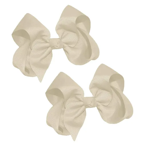 Miniatura 47 de WEBB DIRECT2U Juego de dos lazos para el pelo de grogrén sólido de 4 pulgadas, pinzas de cocodrilo, color verde manzana
