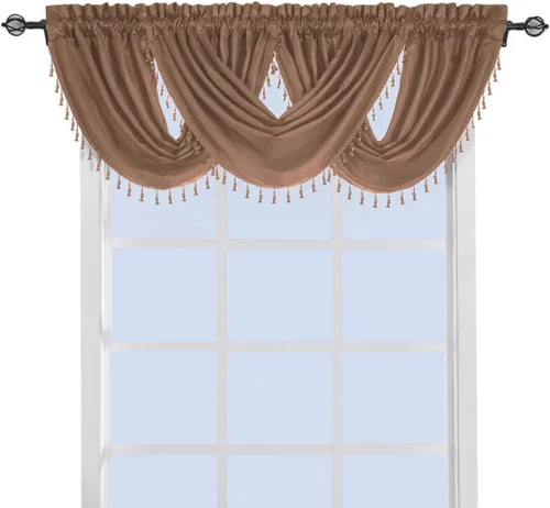 Miniatura 25 de Royal Hotel Bedding Soho cenefa recta blanca, patrón sólido, 70 x 17 pulgadas Blanco