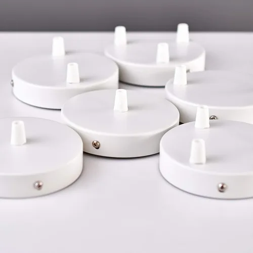 Miniatura 6 de BRIGHTTIA Toldo de techo blanco de 1 puerto con agarre de cable de nailon, kit de conversión de accesorio colgante enchufable a cable rígido - Placa