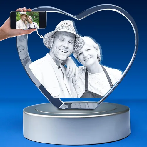 Miniatura 20 de Foto de cristal 3D personalizada: recuerdo grabado personalizado para el día del padre, regalo único de aniversario de cumpleaños para papá, mujer