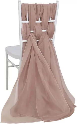 Miniatura 29 de Efavormart - Paquete de 5 bandas de gasa de alta calidad para silla, 22 x 78 pulgadas, amatista violeta, lazos para silla de diseño transparente