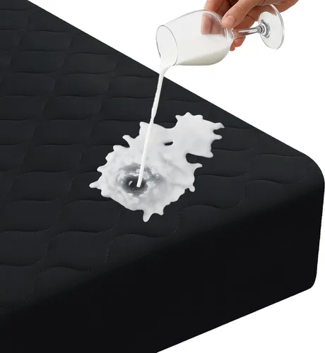 Protector de colchón impermeable, protector de colchón individual ajustado hasta 16 pulgadas de profundidad, funda de colchón de cama suave y