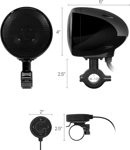 Miniatura 8 de GoHawk - Amplificador integrado todo en uno AN4 Gen.2 de 10 cm, de rango completo impermeable, Bluetooth, altavoces estéreo, sistema de amplificador