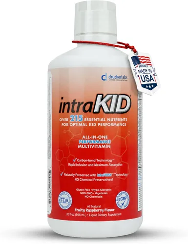 Drucker Labs - Multivitamínico líquido orgánico para niños, apoyo inmunológico, sin OMG, sin lácteos, sin gluten, magnesio, vitamina A, C, E, zinc,