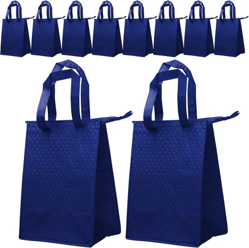 Miniatura 10 de DISCOUNT PROMOS Juego de 10/50/100 bolsas de almuerzo con aislamiento con cremallera, paquete personalizado a granel perfectas para el trabajo