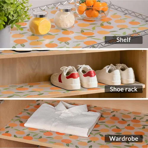 Miniatura 9 de Forro de estante Cooyes, forro para cajones no adhesivo e impermeable, papel para estantes EVA duradero y fácil de cortar para armarios de cocina
