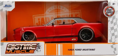 Miniatura 2 de Jada Big Time Muscle 1:24 1965 Ford Mustang - Auto fundido a presión (rojo/negro)