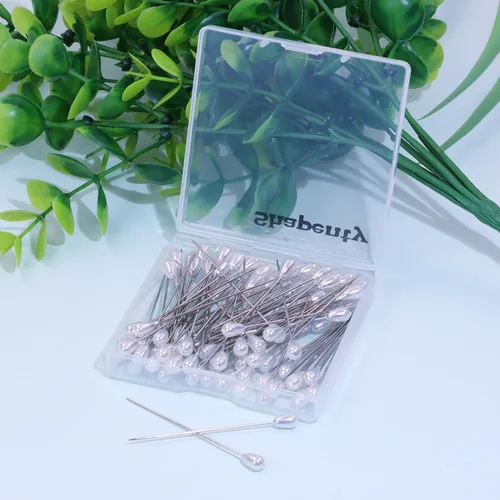 Miniatura 3 de Shapenty Alfileres de cabeza de perla, ramillete de lágrima, alfileres rectos para tela de costura, proyectos de acolchado, joyería, boda