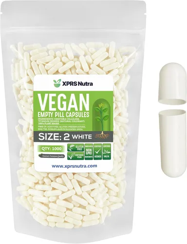 Miniatura 6 de XPRS Nutra Cápsulas vacías tamaño 2 – 100 cápsulas veganas vacías transparentes – Píldora vegetariana – Llenado de cápsulas vegetales de bricolaje