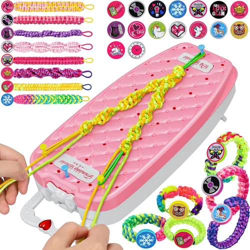 Dpai Kit para fabricar pulseras de amistad para niñas, juguetes de arte y manualidades DIY, kit para hacer joyas con cordón, las mejores ideas de