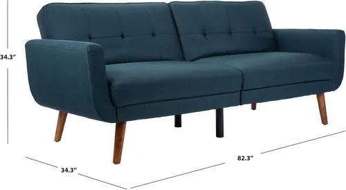 Miniatura 13 de Safavieh Home Bushwick - Sofá cama convertible plegable gris y marrón de 82.7 pulgadas