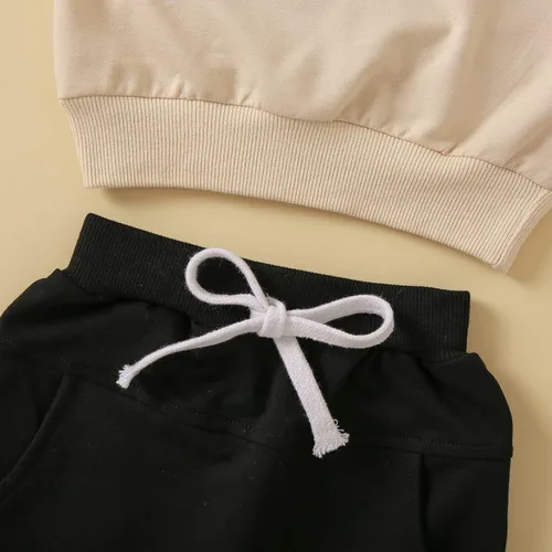 Miniatura 138 de Conjunto de 2 piezas de sudadera de manga larga con cuello redondo y pantalones casuales para bebés y niños pequeños