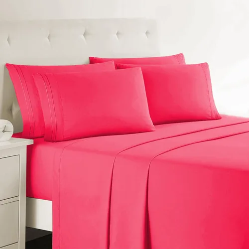 Miniatura 41 de Clara Clark - Juego de sábanas King con Flex Top, 6 piezas - Sábanas de lujo para cama King con cabeza dividida, juego de cama súper suave, King