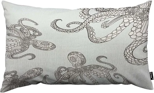 TKS MITLAN Funda de Almohada de Pulpo 12x20 pulgadas Animal Marino Tentáculo Monstruo Marino Submarino Calamar Almohadas Decorativas Cojines