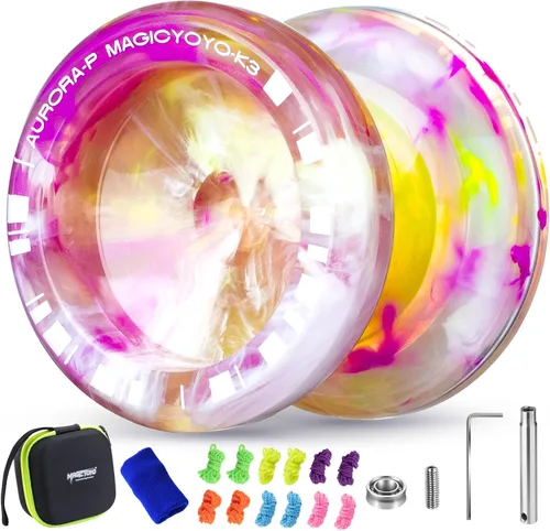 Miniatura 11 de MAGICYOYO Crystal Yoyo K3 Aurora-p, yoyó sensible para niños de 8 a 12 años, truco de giro de dedo profesional para avanzados, con rodamiento que