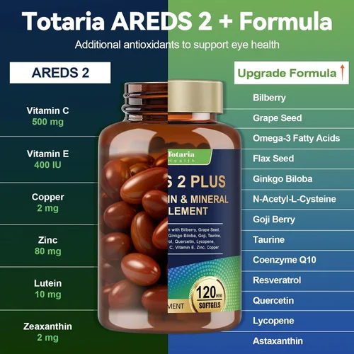 Miniatura 2 de AREDS 2 + Vitaminas oculares 19 en 1 para la salud macular y ojo seco, suplemento de luteína y zeaxantina con vitamina C/E, zinc, omega-3, ayuda a