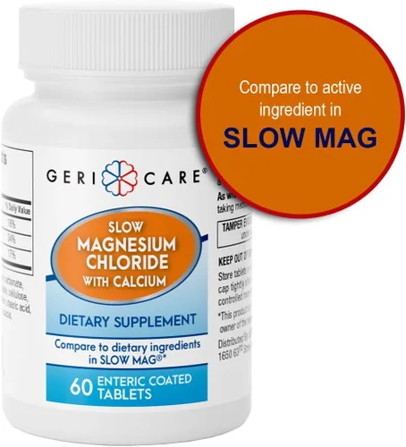 Miniatura 7 de Gericare Cloruro de magnesio lento Tabletas de calcio de Geri-Care Suplemento nutricional Botella de 60 unidades (paquete de 1)