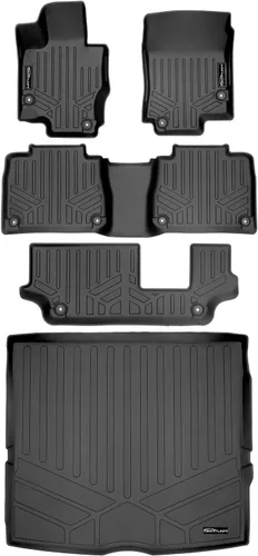 Miniatura 10 de SMARTLINER Juego de tapetes de piso de ajuste personalizado de 2 filas compatibles con Mercedes-Benz AMG GLE 53 2021-2025