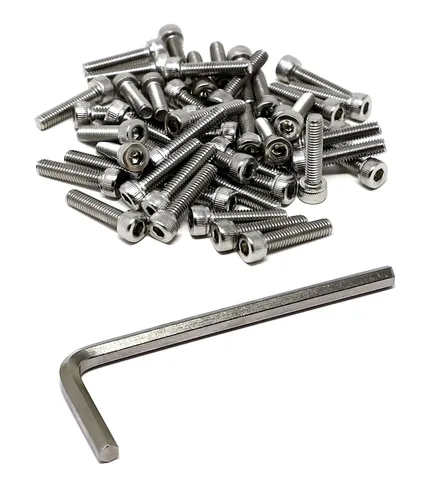 Miniatura 111 de iexcell 25 piezas M4 x 60/65/70/75/3.150 in paso de rosca 0.028 in acero inoxidable 304 cabeza hexagonal Tornillos Tornillos surtido Kit