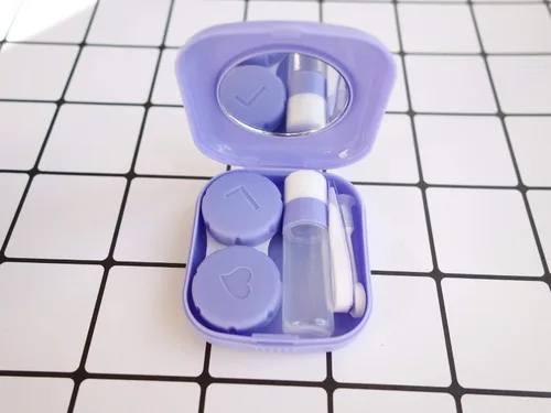 Miniatura 7 de Paquete de 6 fundas para lentes de contacto con espejo de inserción, ligero, compacto, portátil, juego de caja de lentes de contacto de viaje