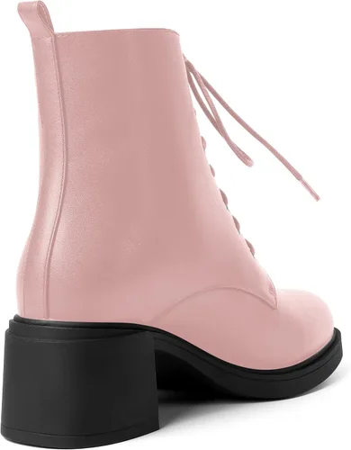 Miniatura 40 de ROSERWISH Botas altas de tacón bajo y grueso para mujer, con cordones, cómodas, modernas, con puntera redonda, de 2.5 pulgadas
