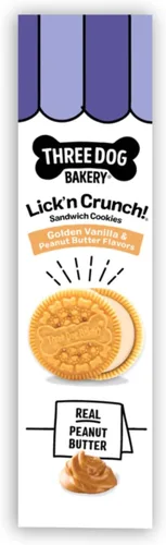 Miniatura 3 de Three Dog Bakery Lick'n Crunch! Galletas de sandwich para perros de Golden y mantequilla de maní - Golosinas para perros crujientes con sabor a